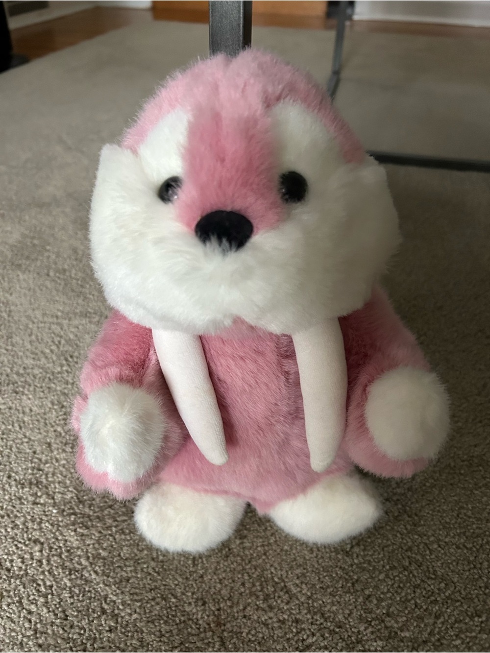 1986 Gund Pink Walrus Plush Vintage Collectible Walrus Stuffed Animal Toy 10"